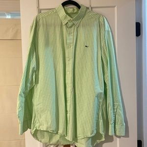 Vineyard Vines Button Down Green White XL